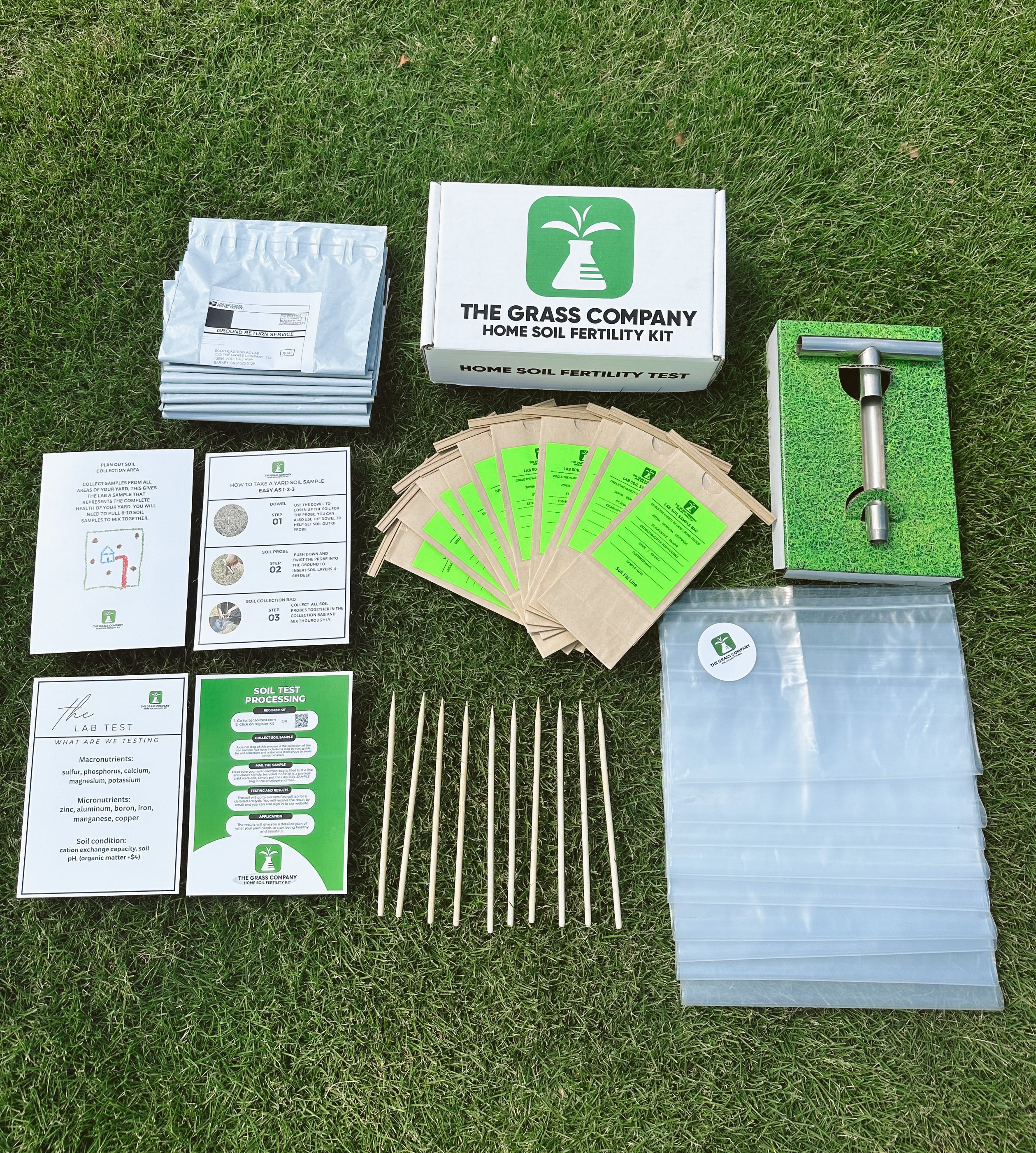 Ultimate Professional Lawn Soil Test Kit - 10 Lawn Tests