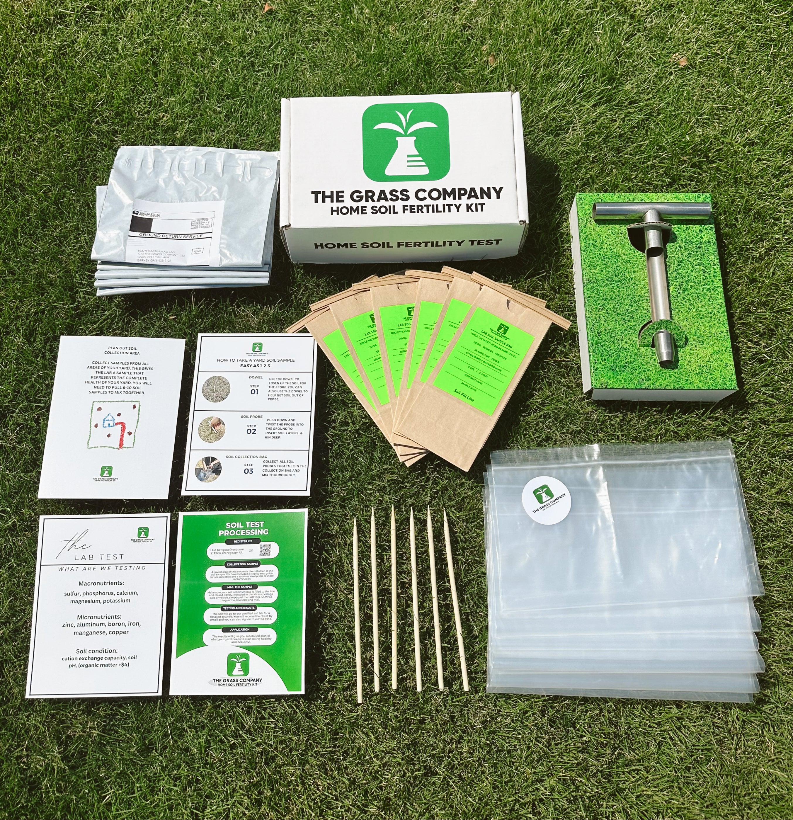 Professional Landscaper Soil Test Kit - 6 Lawn Test